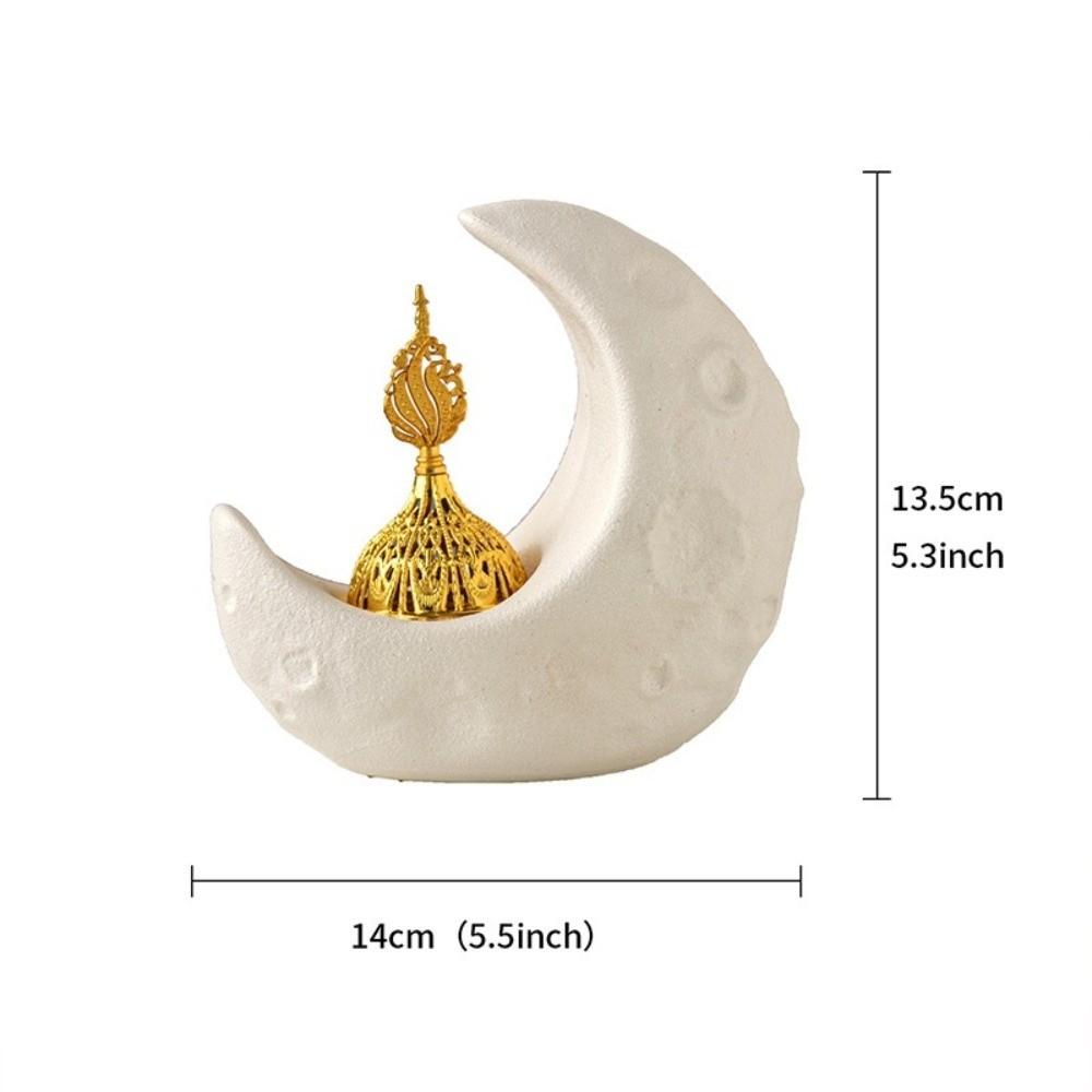 Ceramic Moon-Shaped Incense Burner Light Luxury Sandalwood Incense Burner  Gift Giving