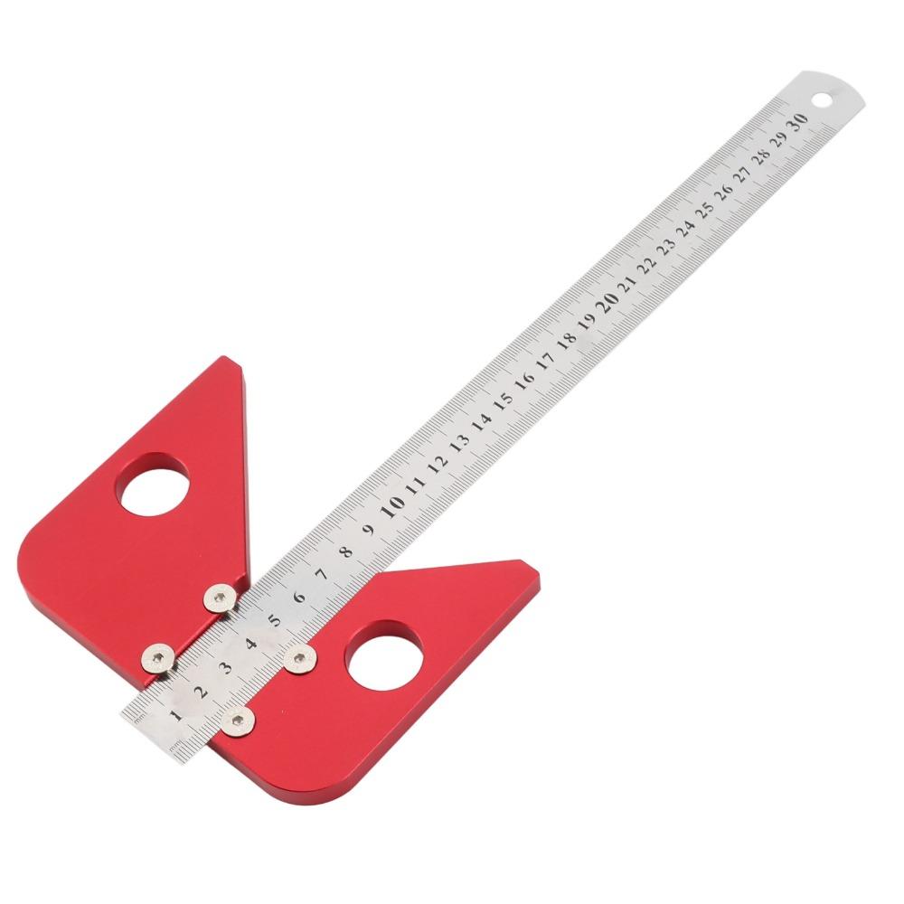 45/90 Grad Mittelpunktsucher Werkzeug Aluminiumlegierung Mittelpunkt Anreißer Holzbearbeitung Anriss und Markierung