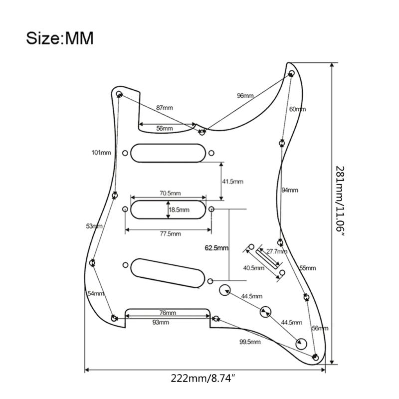 1Pc 3Ply S+S+S 11 Holes  Electric Guitar Pickguard Scratch Plate Pick Guards for US/Mexico Made Modern Guitar Parts