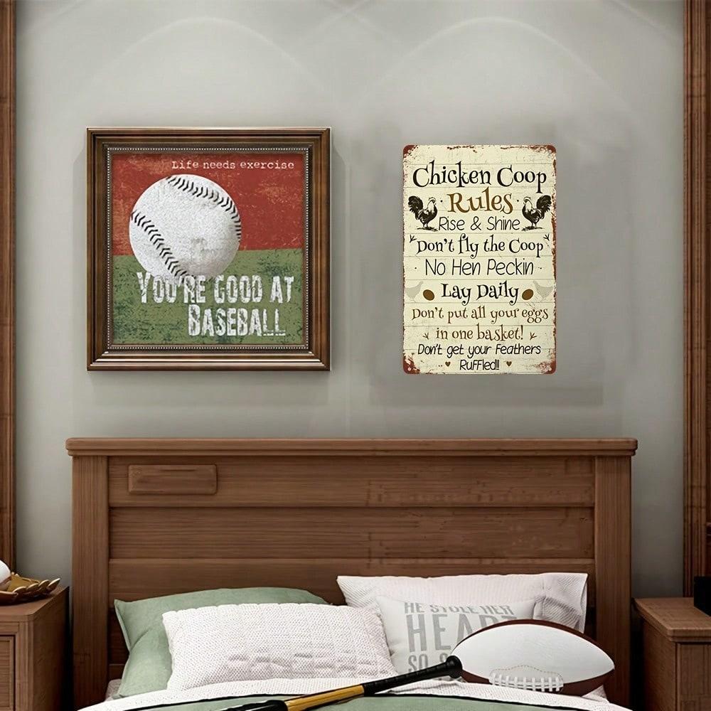Vintage Farmhouse Tin Wall Art Set of 3 Kitchen Decor Chicken Metal Sign