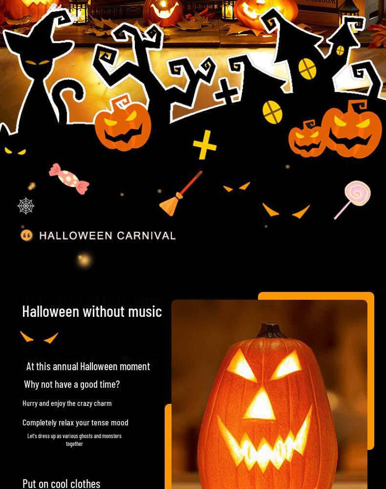 Large Luminous Pumpkin Lantern for Halloween Outdoor Theme Decorations