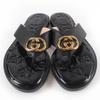 Great GUCCI Sandals Interlocking G black leather Women 36.5 695207 Used