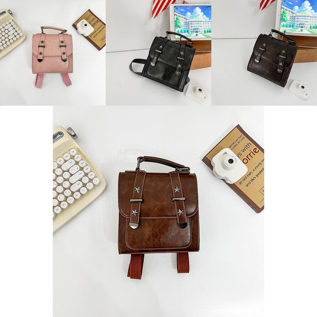 Vintage Style Unisex Kids Backpack Retro Design Breathable Pu Material Everyday Use