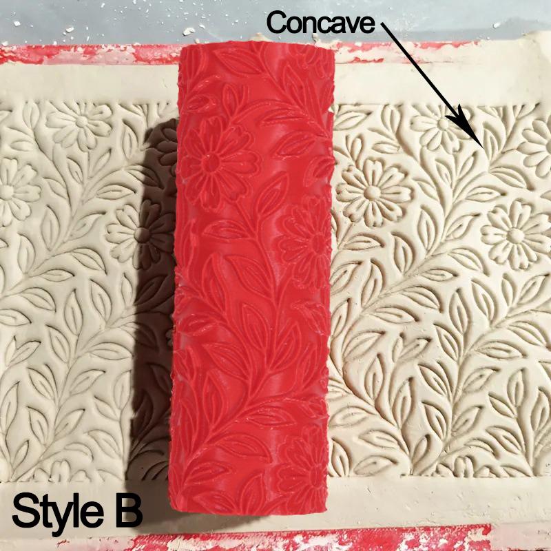 

Пластиковая текстурная скалка Керамическое гончарное искусство Рельефный валик Рисунок цветка ромашки Грязевой ролик Рельефы DIY Инструменты для работы с глиной