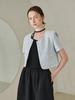 Nouve Summer Tweed Round Jacket - Sky Blue