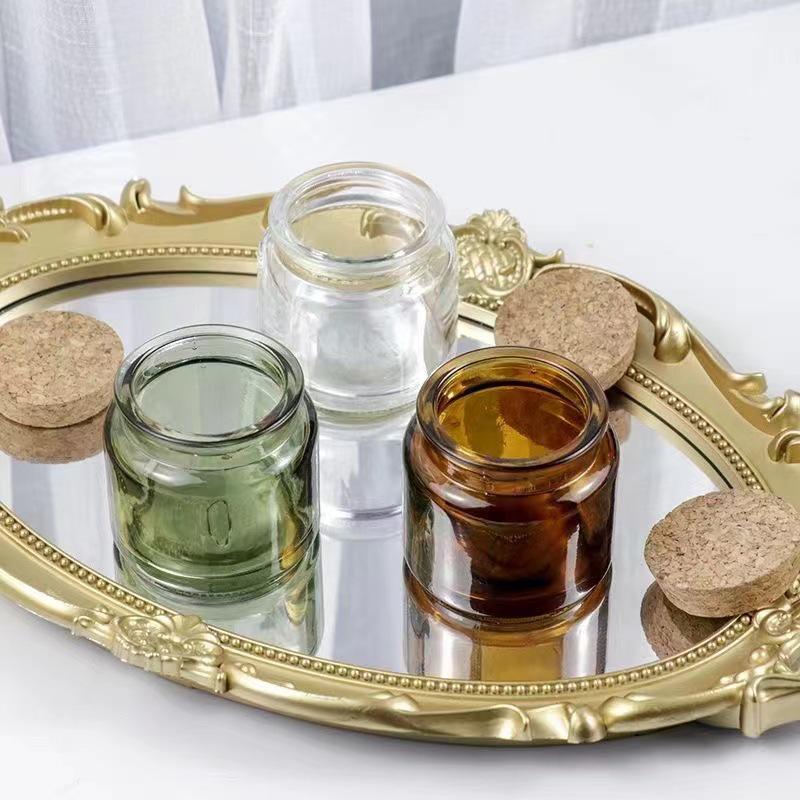100ml Corked Amber Glass Aroma Candle Holder