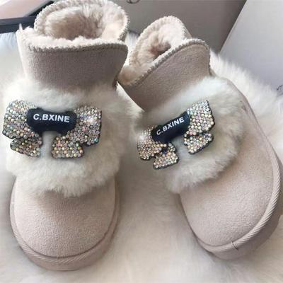 Bottes de neige pour femmes nouvelles en velours épaissi hiver chaussures pour femmes traitement chaud chaussures de coton pour la neige bottes décontractées