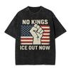 Patriotic American "ICE OUT" Flag Graphic Vintage Acid Washed Oversized Streetwear Y2K Tee