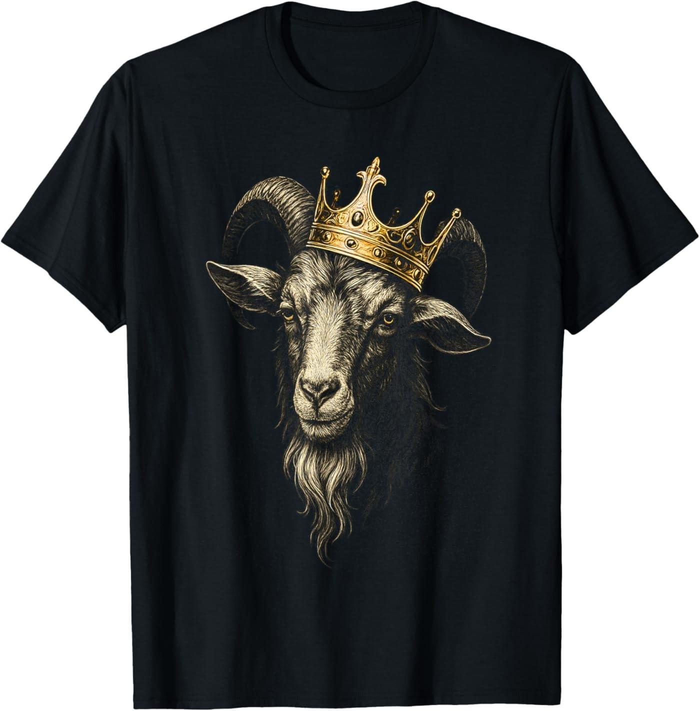 Greatest of All Time Champion Sports Goat King Crown G.O.A.T T-Shirt S разноцветный