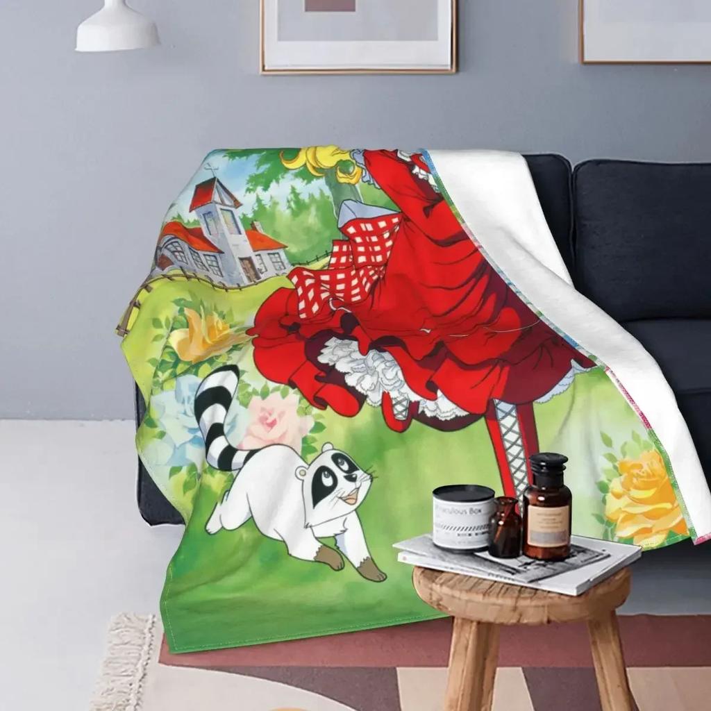 Candy Candy Anime Knitted Blankets Fleece Kawaii Japanese Anime Super Soft Throw Blankets for Bedroom Sofa Bed Rug