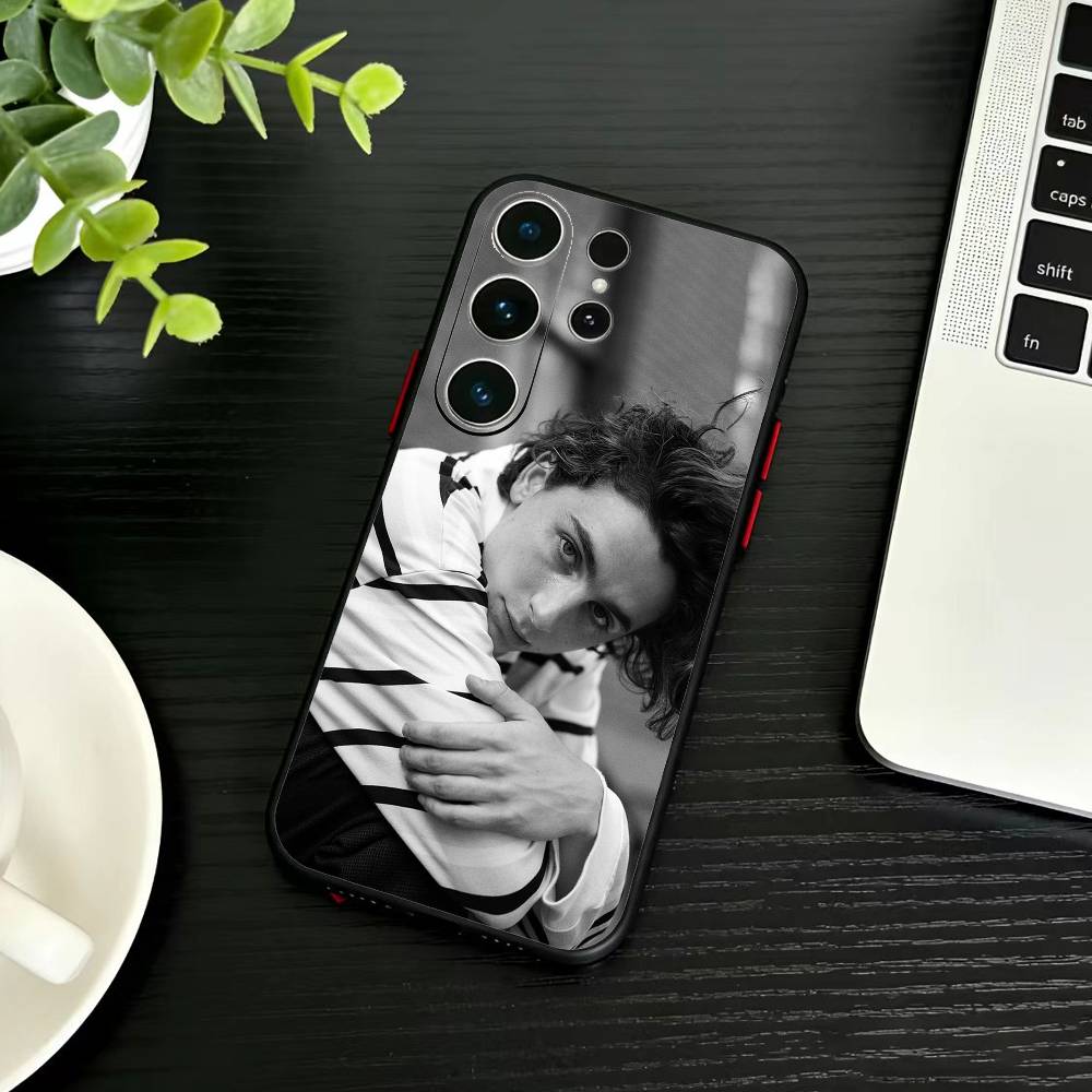 E-Timothee Chalamet Phone Case For Samsung S26,S25,S24,S23,S22,S30,S21,Ultra,Plus,FE 5G Black Soft Cover