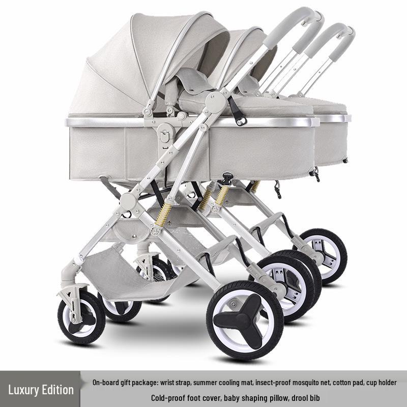 Detachable Twin Dragon & Phoenix Lightweight Folding Stroller for Newborns and Infants