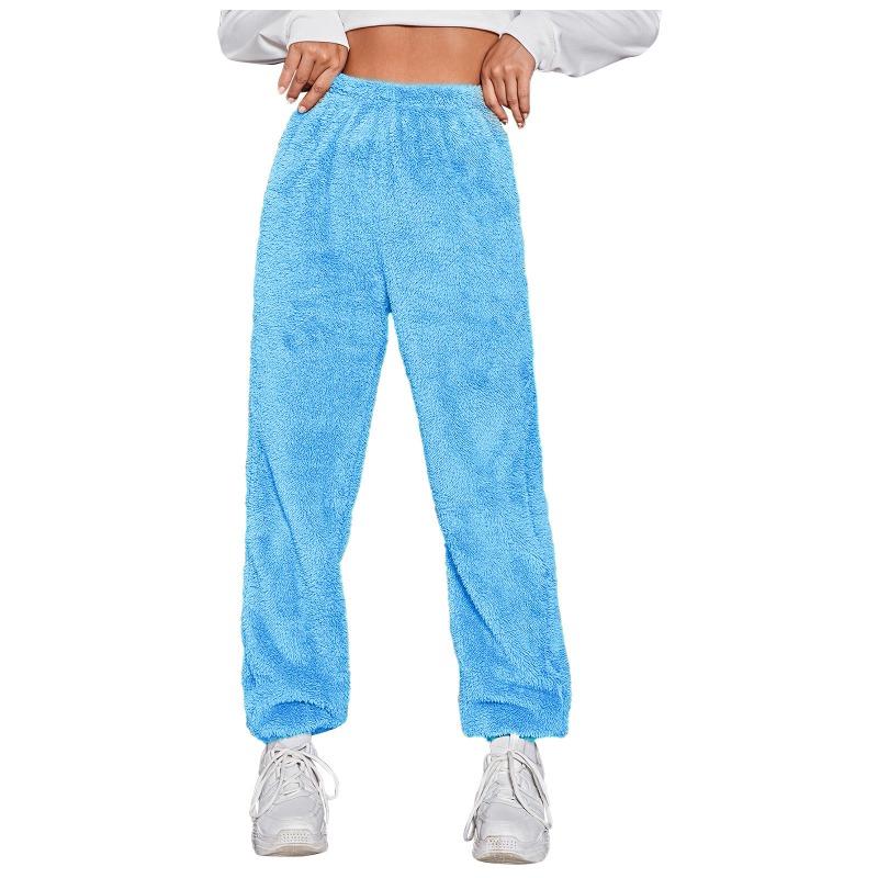 European and American Women's Casual Solid Color Women's Trousers Sports Mao Mao Pants Leg Pants