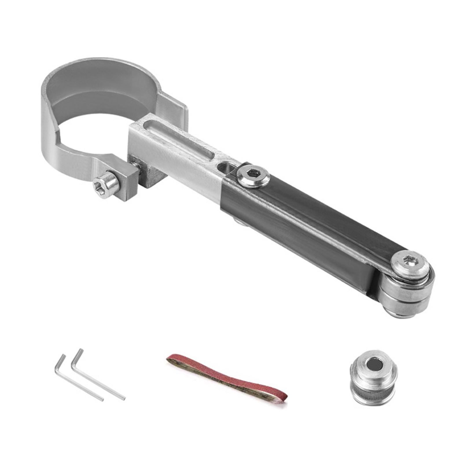 

Industrial Alloy Sander Bracket For 100mm Grinder Tool Antislip Grooves Design Belt Sander Attachment 1