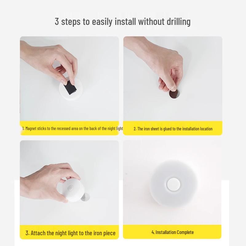 Wireless LED Sensor Night Light with Automatic Human Detection for Bedroom and Household Use