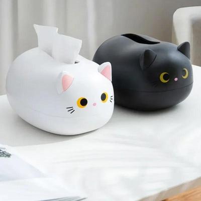 Cartoon Cat Tissue Box Home Living Room Napkin Storage Box Multifu Kitchen Paper Container Living Room Desktop Decor Storage