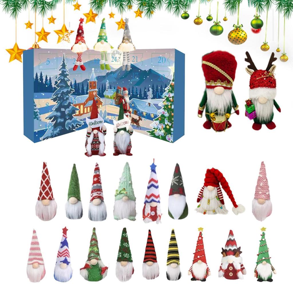 2025 Countdown Calendar Gnome Advent 24-day Christmas Gnome Dwarf Dolls Advent Cute Dwarf Dolls Countdown Calendar Desktop Decor