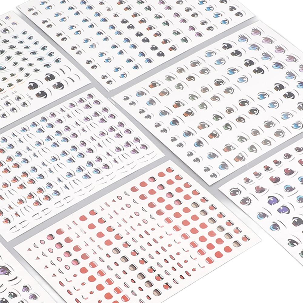 

7pcs Colorful Doll Eye Paster Self Adhesive Doll Mouth Stickers Doll Eyes Stickers Scrapbooking