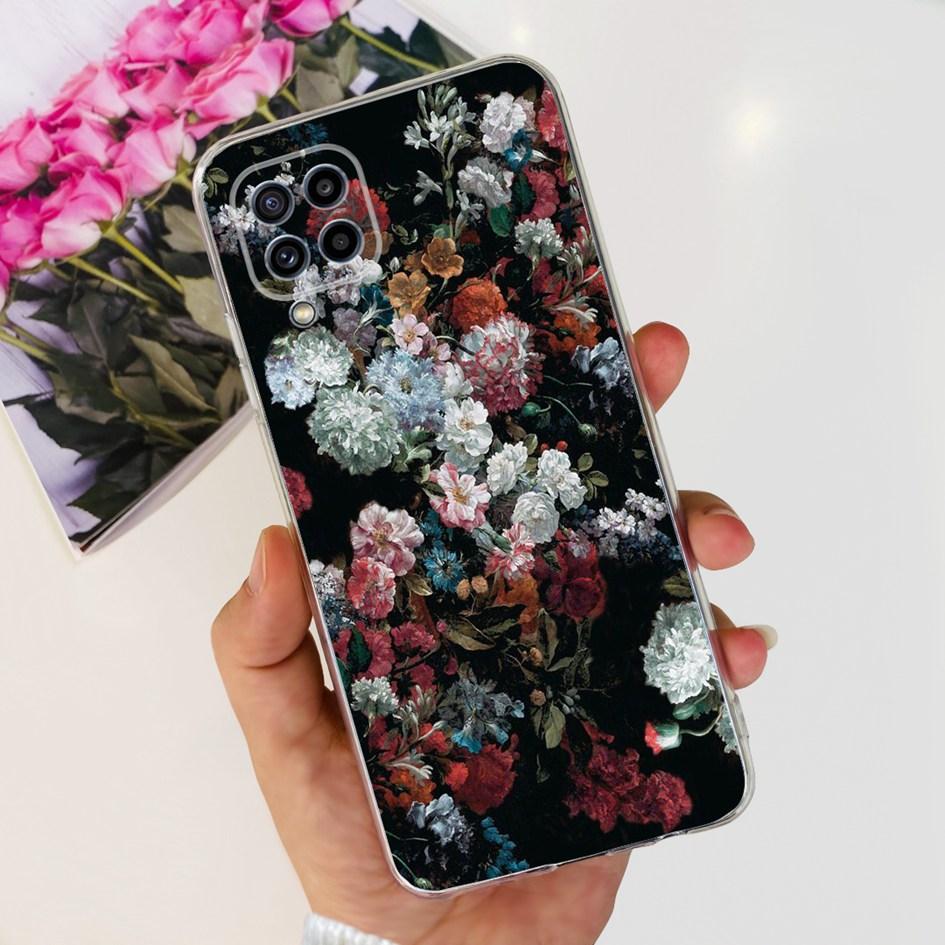 For Samsung Galaxy M32 Case SM-M325F Cover Popular Flower Clear Silicone Soft TPU Funda For Samsung M32 4G M 32 GalaxyM32 Bumper