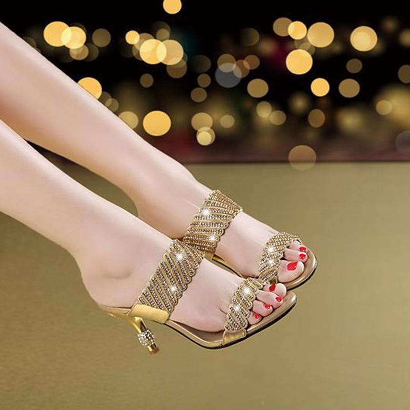 Fashion Women'S Summer Shoes For Women Fashion Sandals Women'S Sandals For Women Sandals 2025 Rhinestones Women Fine Heel Sandals