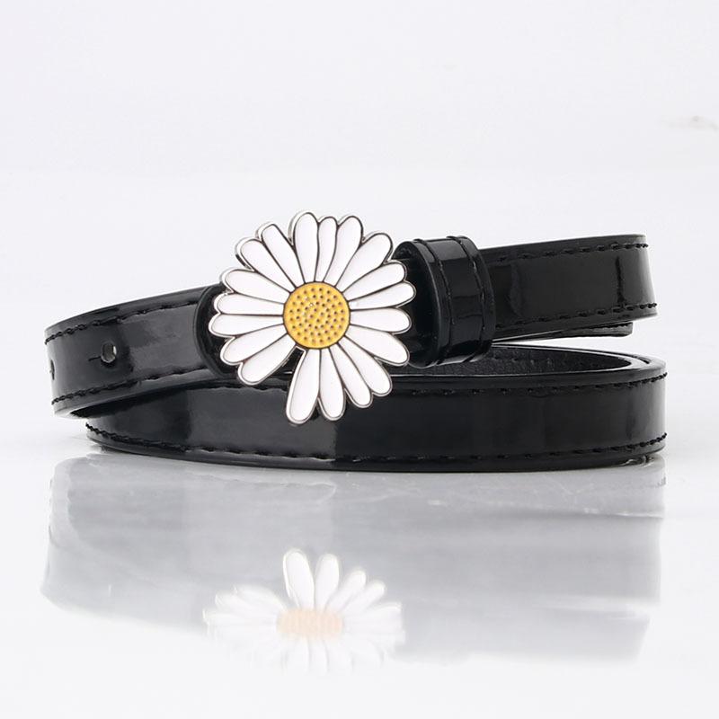 Dámské Daisy Fashion Lak Kožený pásek Ležérní Vlněné šaty Dekorativní tenký pásek