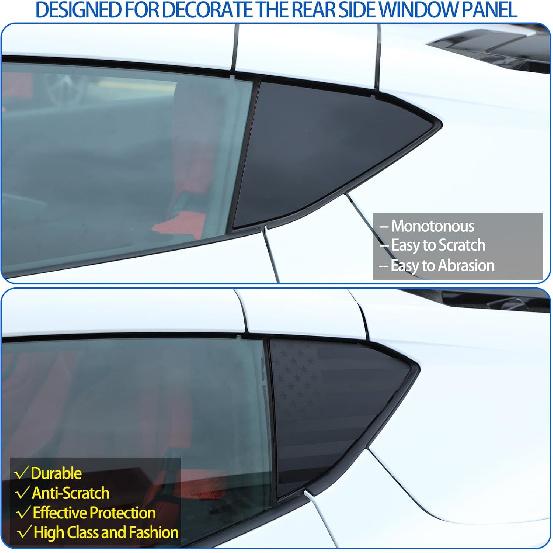 Rear Side Window American Flag Decal Fit for Chevrolet Corvette C8 2020-2024, Rear Side Window Sticker, American Flag Rear Side Window Decal Sticker