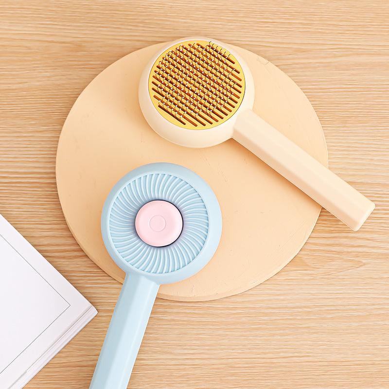 Pet Cat Comb Massage Stainless Steel Cleaning Needle Comb Dog Hair Removal Brush Self-cleaning Function To Remove Floating Hair