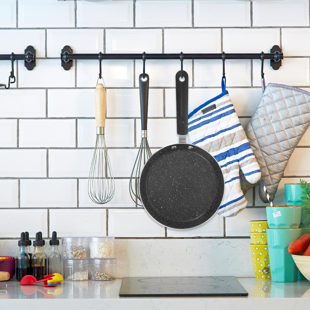 1pc Maifan Stone Frying Pan Non-Stick Aluminum Alloy Cooking Pan For Steak Pancake Baking Portable Kitchen Use Handle