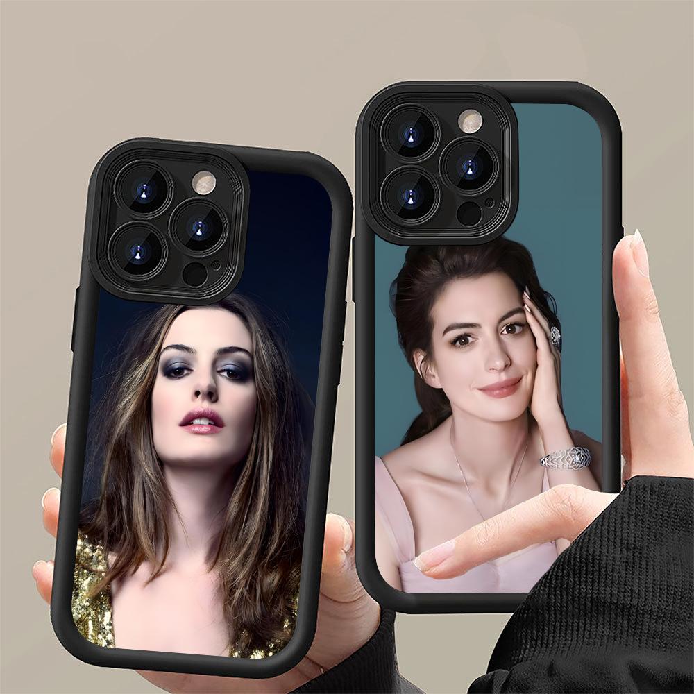Anne Hathaway Mobile Phone Case for iPhone 17 16 15 14 13 12 11 Air Pro Max Plus Thicken TPU Colorful Cover Luxury Pretty Cover