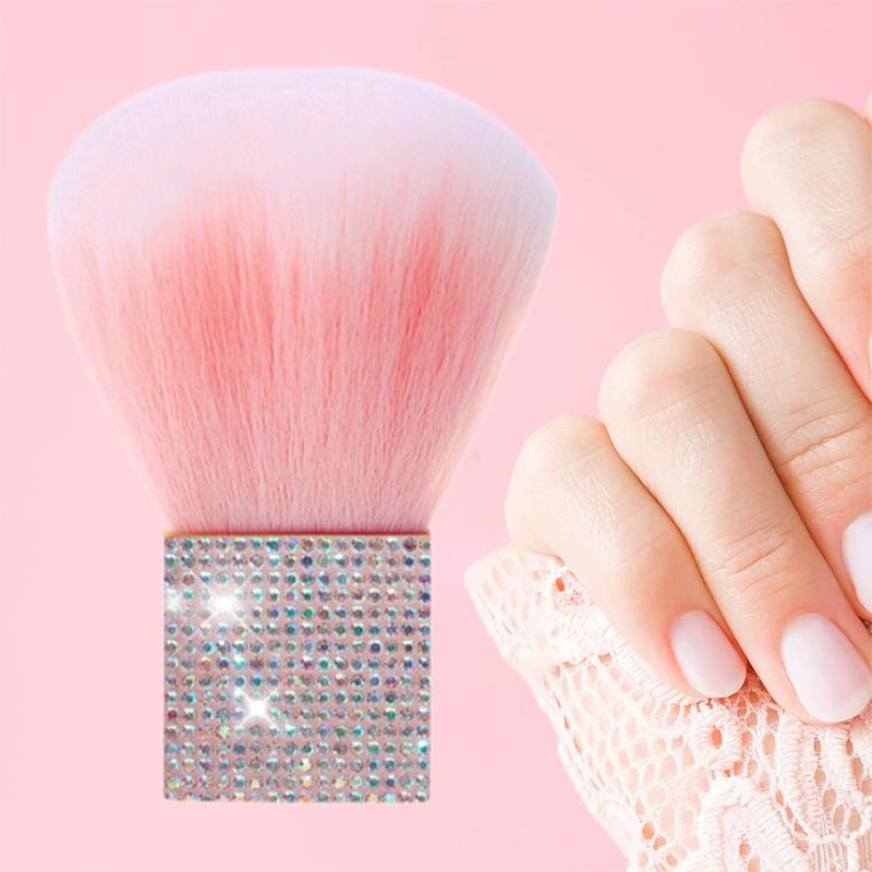 

Кисть для удаления пыли с ногтей Кисть с бриллиантовой ручкой Инструмент для очистки пудры для полировки ногтей Мягкие косметические кисти для макияжа Аксессуары для маникюра