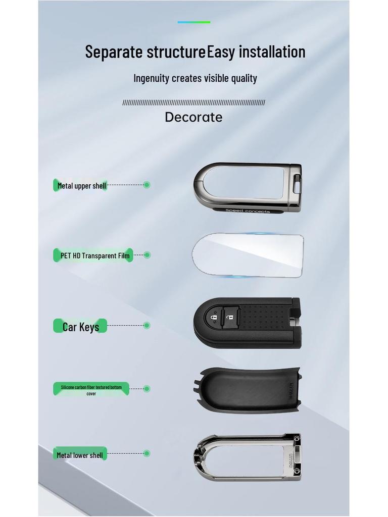 Fits Toyota Daihatsu Tanto LA600S/610S/150S Perodua Car Key Case Metal Shell Buckle