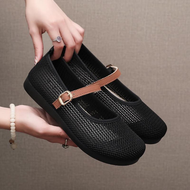 Customized New Old Beijing Cloth Shoes Breathable Women's Summer Versatile Casual Mesh Surface One Pedal Soft Sole Not Tired Feet
