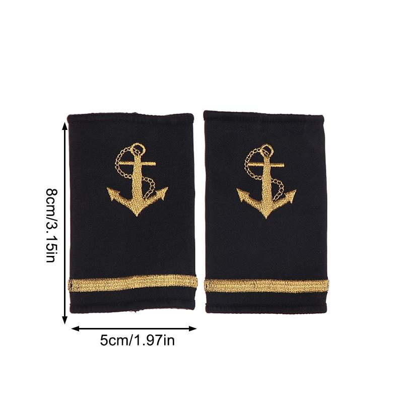 

1Pair Clothing Decoration Epaulettes Crewman Epaulets Craft Shoulder Badges With Gold Stripes Diy Clothes Decor Accessories