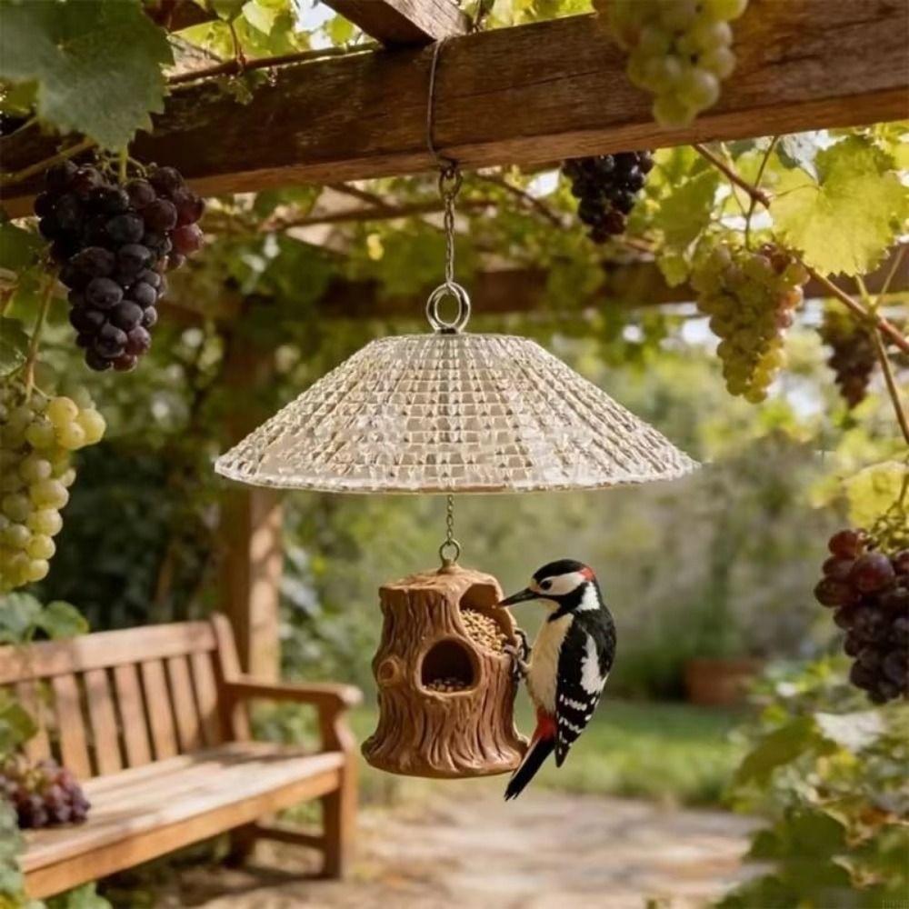 Plastic Bird Feeder Baffle Large Bird Feeder Protective Dome Hanging Bird Feeder Cover  Backyard