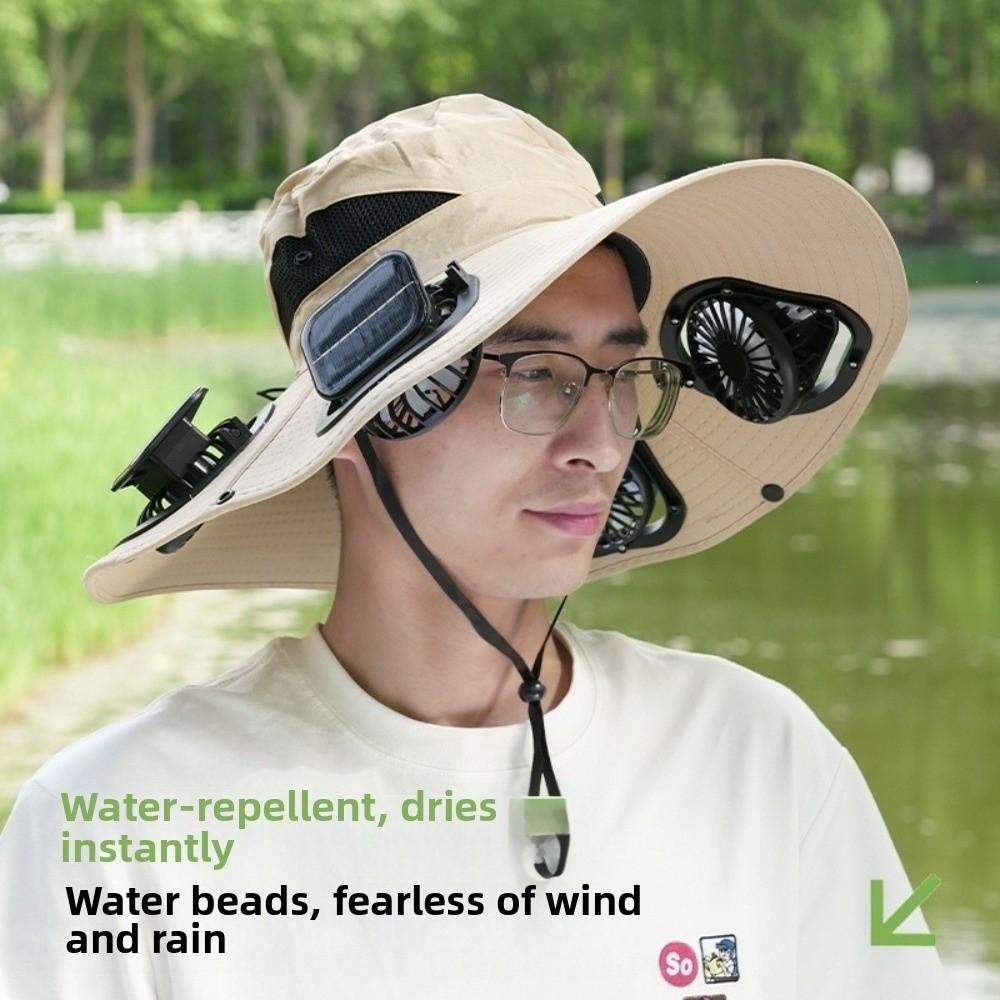 Breathable Solar Fan Hat 6 Fans Solar Cooling Hat New Fan Visor Cap Camping Fishing