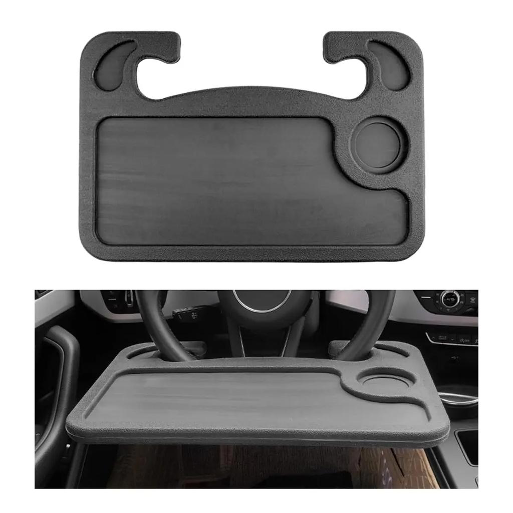 Steering Wheel Car Tray Table Multifunctional Auto Laptop Food Desk with Built-in Cup Holder