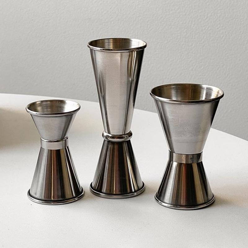 304 Stainless Steel Double-Ended Cocktail Measuring Cup (15/30ml Oz) With Rolled Edge 30/60ml Measuring Glass