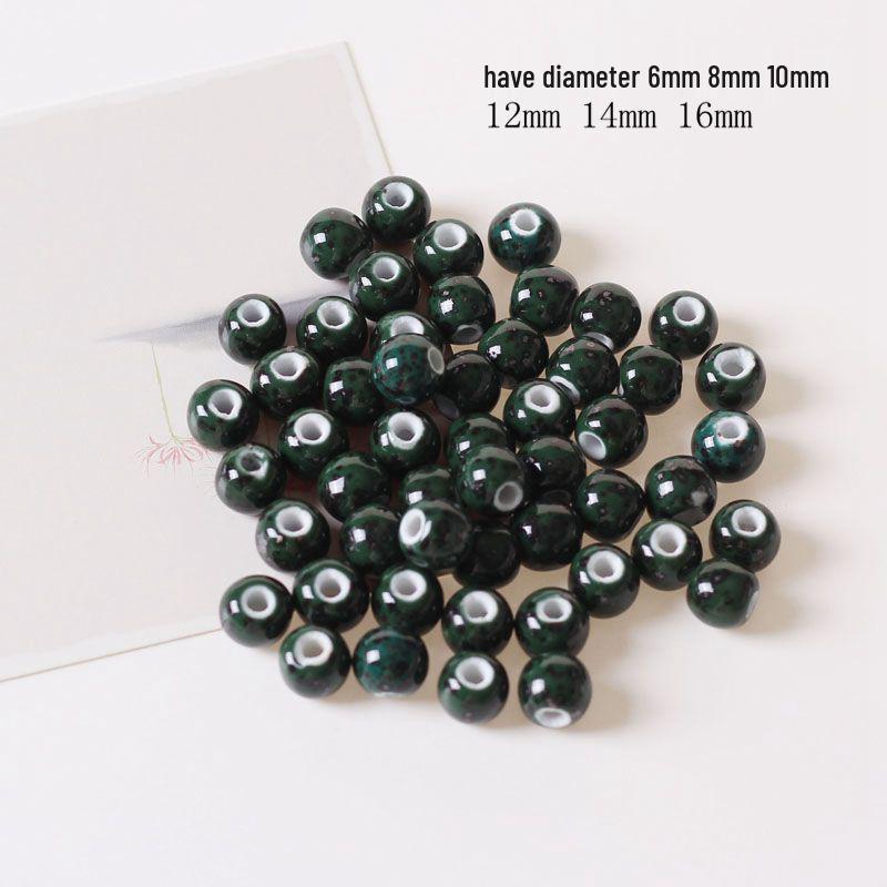 

Керамические бусины в старинном стиле с зелеными крапинками для изготовления украшений своими руками 12mm green speckled, 10 pieces