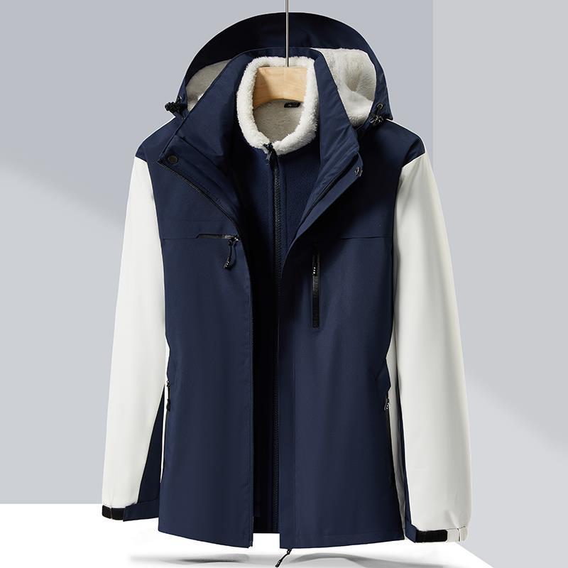 Jackets for Men and Women, New Autumn and Winter Style for Couples, Outdoor Velvet Large Size Jackets, Men's Windproof and Waterproof Jackets