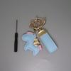 Instant Wealth Leather Keychain with Cartoon Pony Pendant for Couples – Trendy Bag and Car Accessory