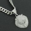 Men's Personalized 3D Diamond Lion Pendant Cuban Chain Necklace - Hip-Hop Style