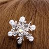 Delicate Snowflake Women Wedding Headwear Hair Pin Pearl Flower Crystal Rhinestone Hair Clips