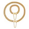 Exaggerated 18K Gold-Plated Titanium Steel Cuban Necklace & Bracelet Set - European/American Hip Hop Style