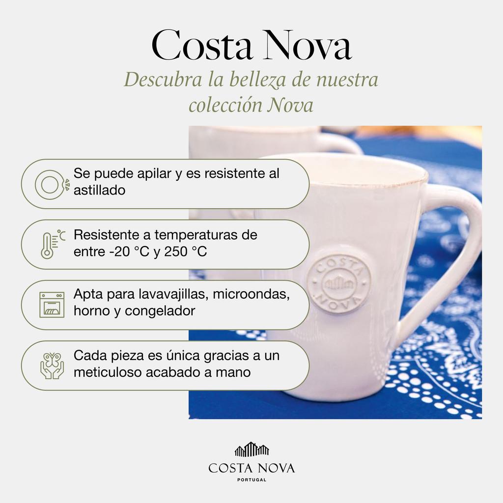 [Officially Imported] Costa Nova Mug, 360ml, White, Dishwasher and Microwave Safe, NOC121W