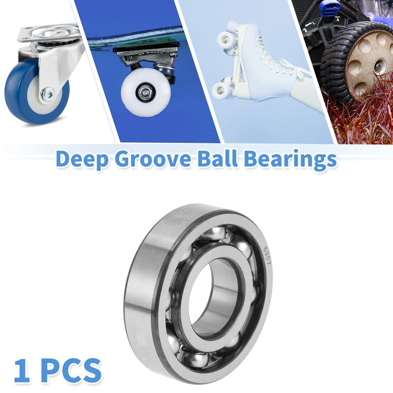 Motoforti 6307 Deep Groove Ball Bearings Lubricated Bearings Open Type 35x80x21mm Silver Tone