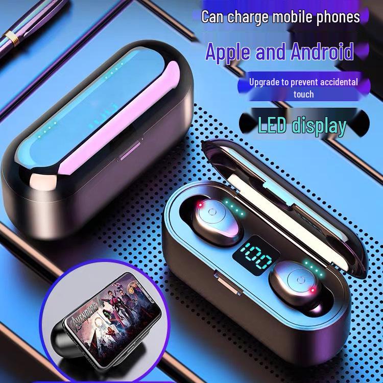 F9 TWS Mini 5.0 Waterproof Bluetooth Sports Earbuds with Touch Controls