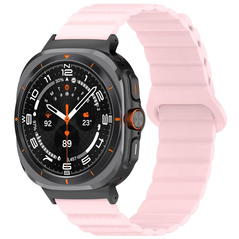 Silicone Sport Band for Samsung Galaxy Watch 7 Ultra 47mm Magnetic Loop Strap for Watch 7 Ultra 47mm No Gaps Curved End Bracelet