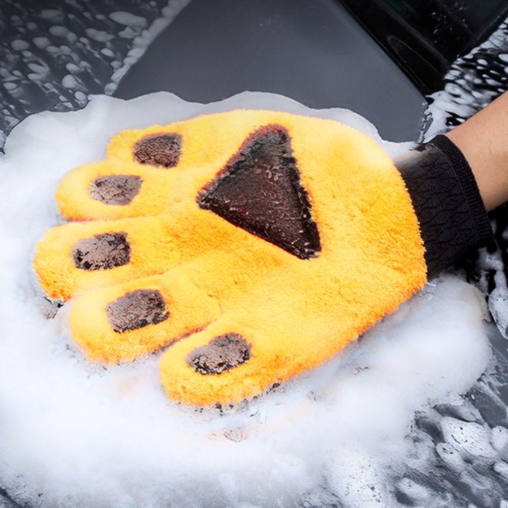 Five-Finger Cleaning Gloves Coral Fleece Car Cleaning Brush Cleaning Brush Gloves  Auto Cleaning