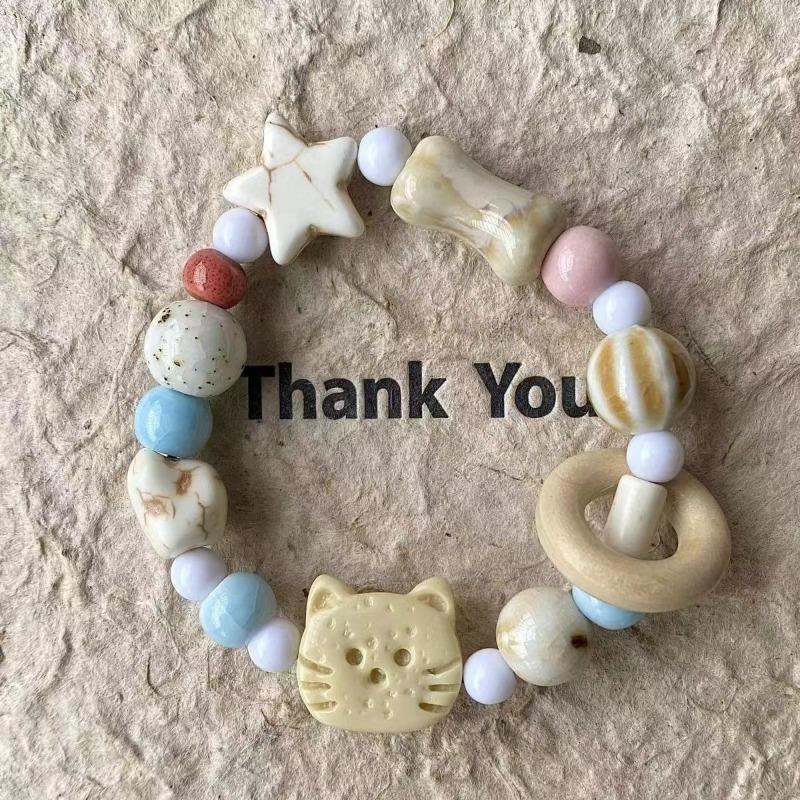 

ceramic bracelet, cartoon cute blush puppy bracelet female Jingdezhen ceramic bracelet girlfriend gift