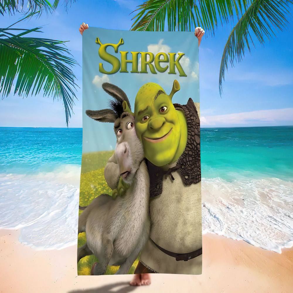 

Classic Cute Cartoon S-Shrek Big Microfiber Beach Towels Quick Dry Towel Sand Beach Towels Pool Towel For Travel Swim Pool Yoga W40*H60(CM)